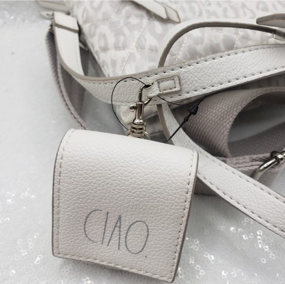 Rae Dunn Quilted Nylon Double Zip Crossbody Shoulder Bag Lightweight Design - Picture 10 of 13